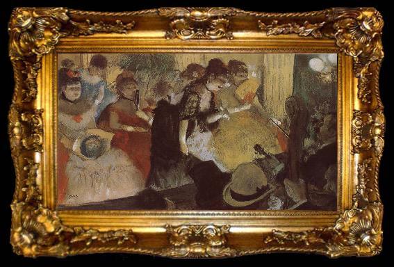framed  Edgar Degas Opera performance in the restaurant, ta009-2